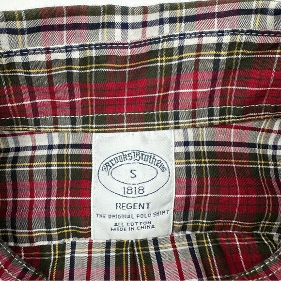 Brooks Brothers Men’s Red Plaid Career Regent The Original Polo Shirt S/C41 - Picture 5 of 9